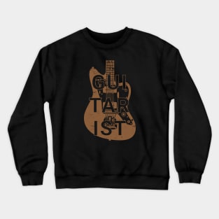 Guitarist Electric Guitar Body Brown Color Crewneck Sweatshirt